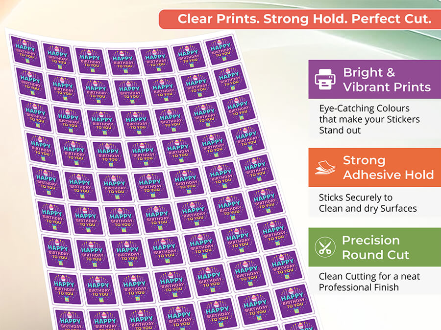 Waterproof personalised logo stickers square shape