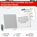Funny dad birthday card with personalised text inside and rubbish joke theme