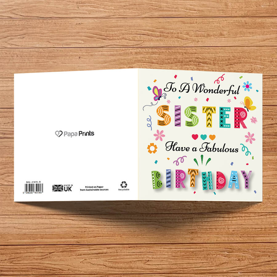 Colorful Text Birthday Greeting Card