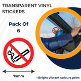 Transparent No Smoking Sign Stickers