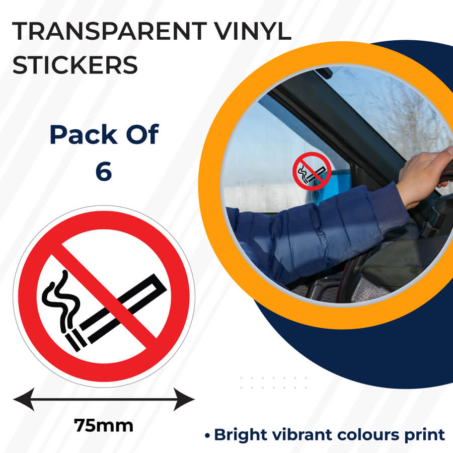 Transparent No Smoking Sign Stickers