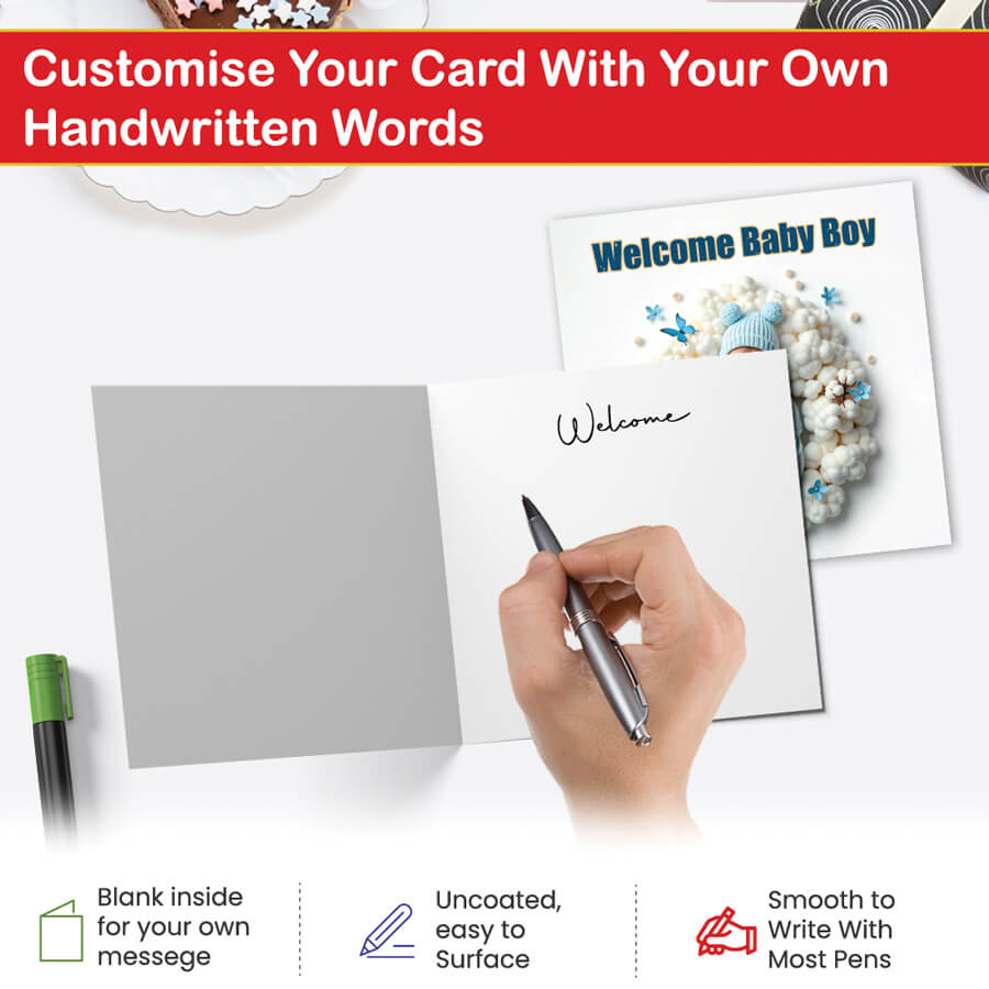 Birth of baby boy greeting card