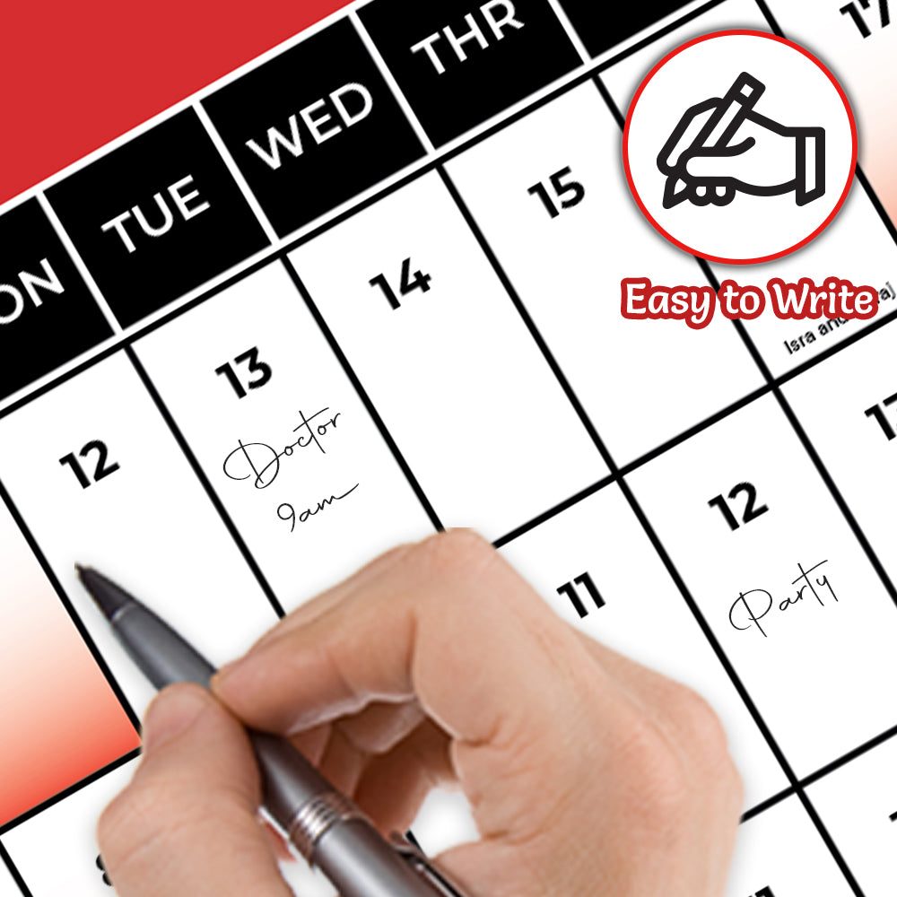 135GSM Premium A3 Red Year Planner for Wall