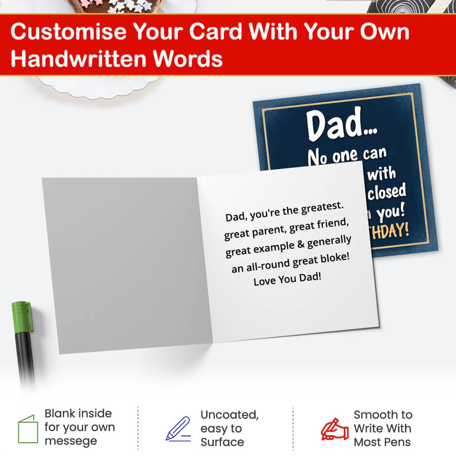 Eco friendly birthday card for father with funny quote design