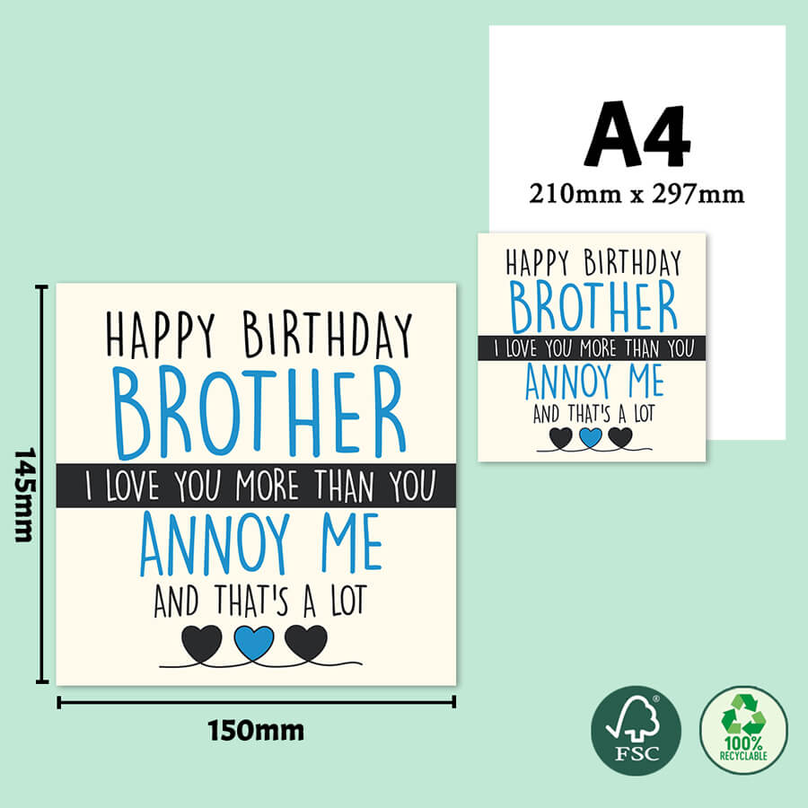 Show Your Love: Funny Brother Birthday Card