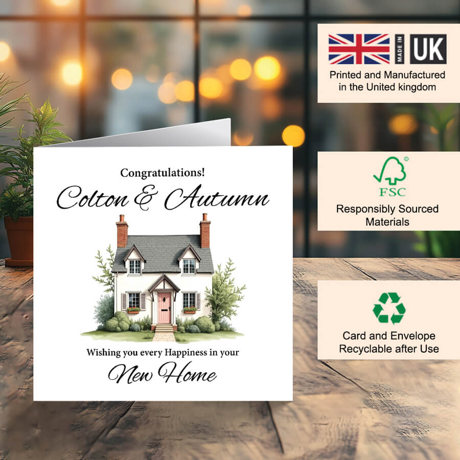 New Home Greeting Card Custom Name Design