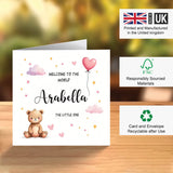its a girl teddy card eco friendly