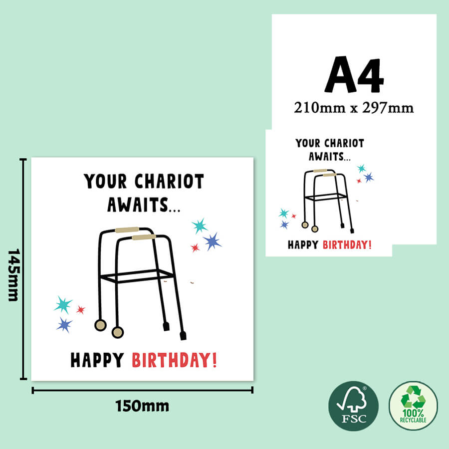 Milestone Laughs: Zimmer Frame Birthday Card for Mom or Dad (50th, 60th, 70th, 80th)