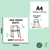 Milestone Laughs: Zimmer Frame Birthday Card for Mom or Dad (50th, 60th, 70th, 80th)