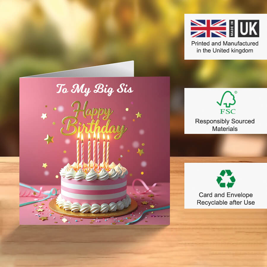 Heartfelt greeting card for big sister