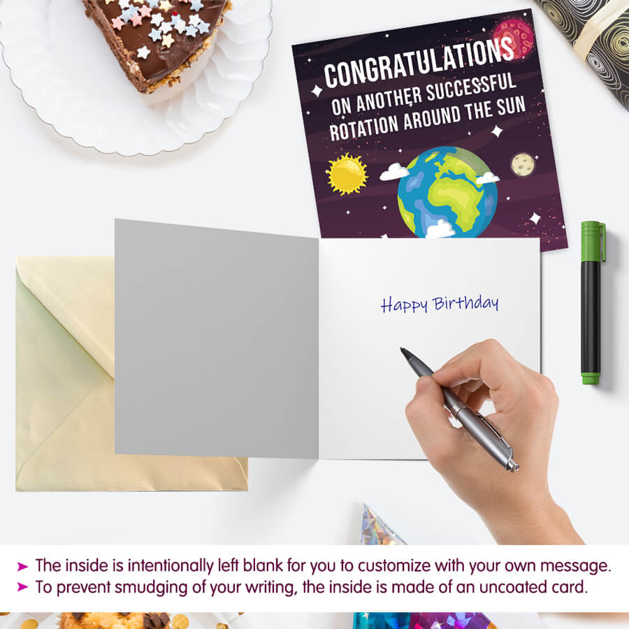 Earth Rotation Around The Sun Birthday Card