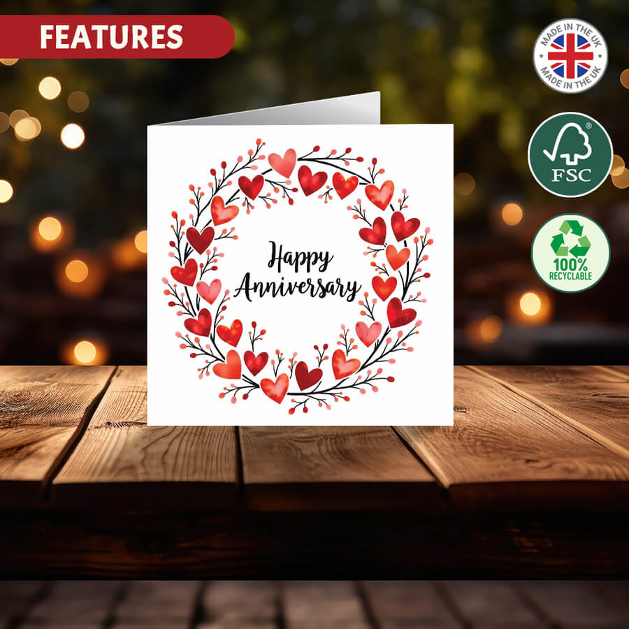 anniversary card for husband or wife FSC greeting card