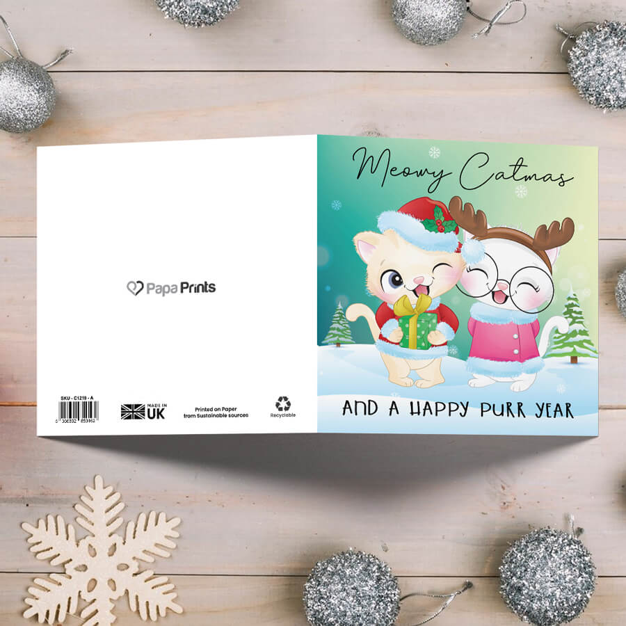 Unique Cat-Themed Christmas Card