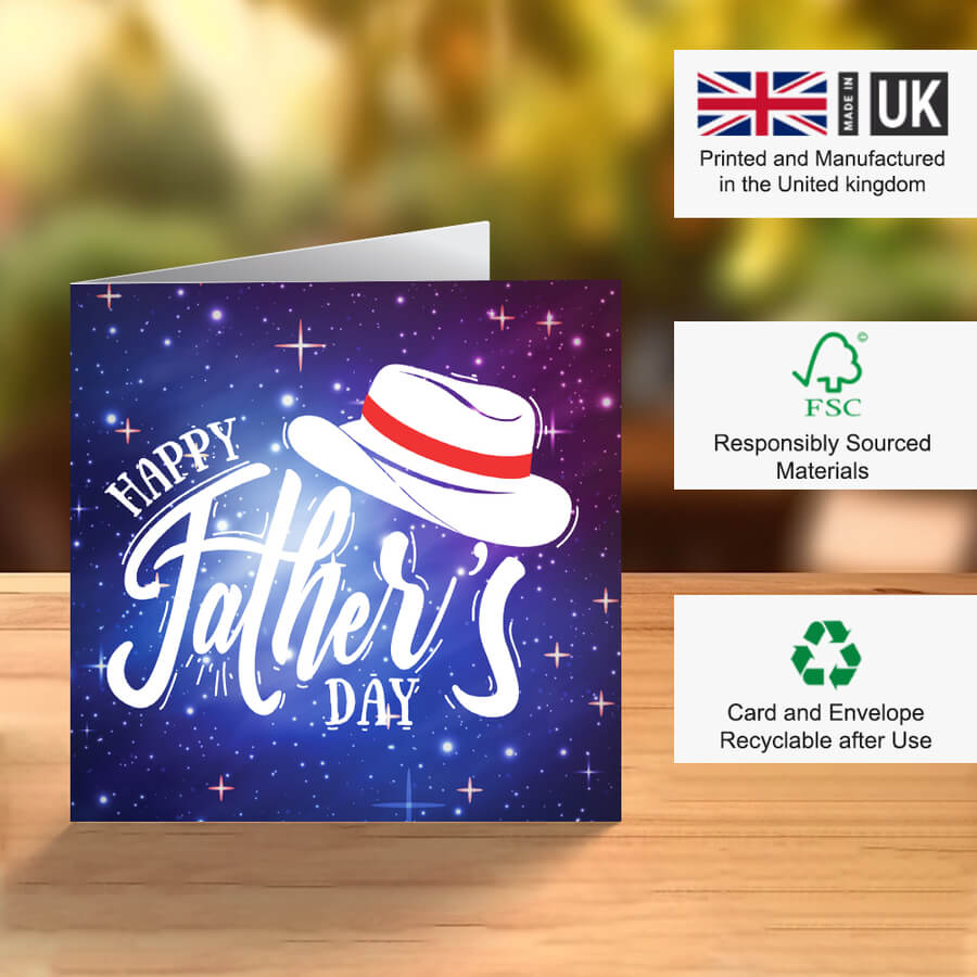 Stylish personalised Father’s Day greeting card with modern typography design