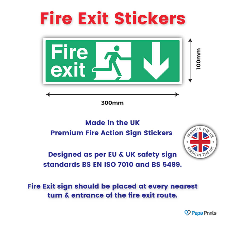 Fire Safety Signs For Exits Stickers