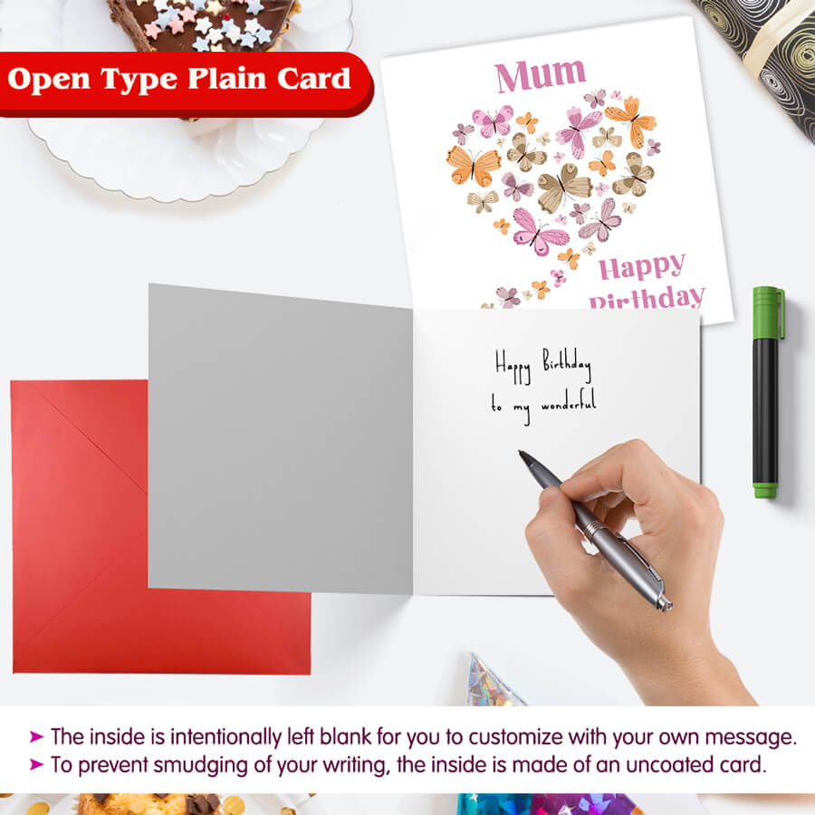 Whimsical Wings: Butterfly Heart Birthday Greeting Card for Mum