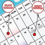 Wall calendar with bank holidays