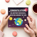 Earth Rotation Around The Sun Birthday Card