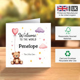cute teddy baby girl card eco-friendly