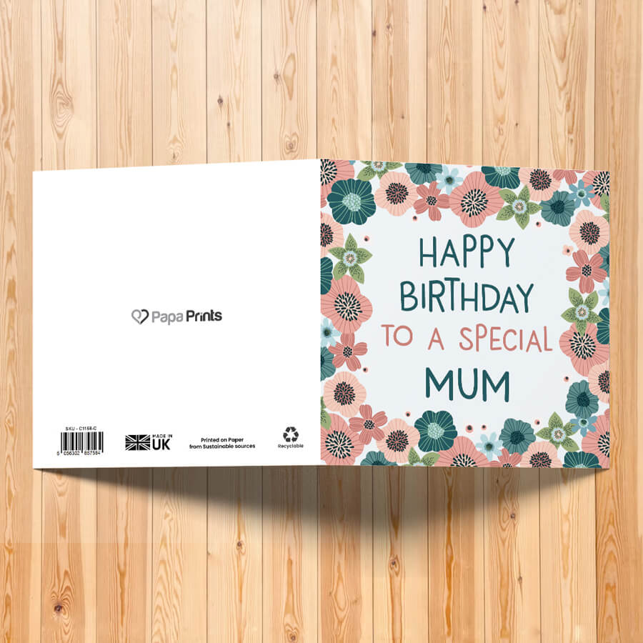 Floral Elegance for Mum's Birthday Greeting Card