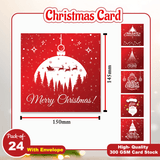 Christmas Cards - Pack Of 12/24 - Red Theme
