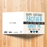 Show Your Love: Funny Brother Birthday Card