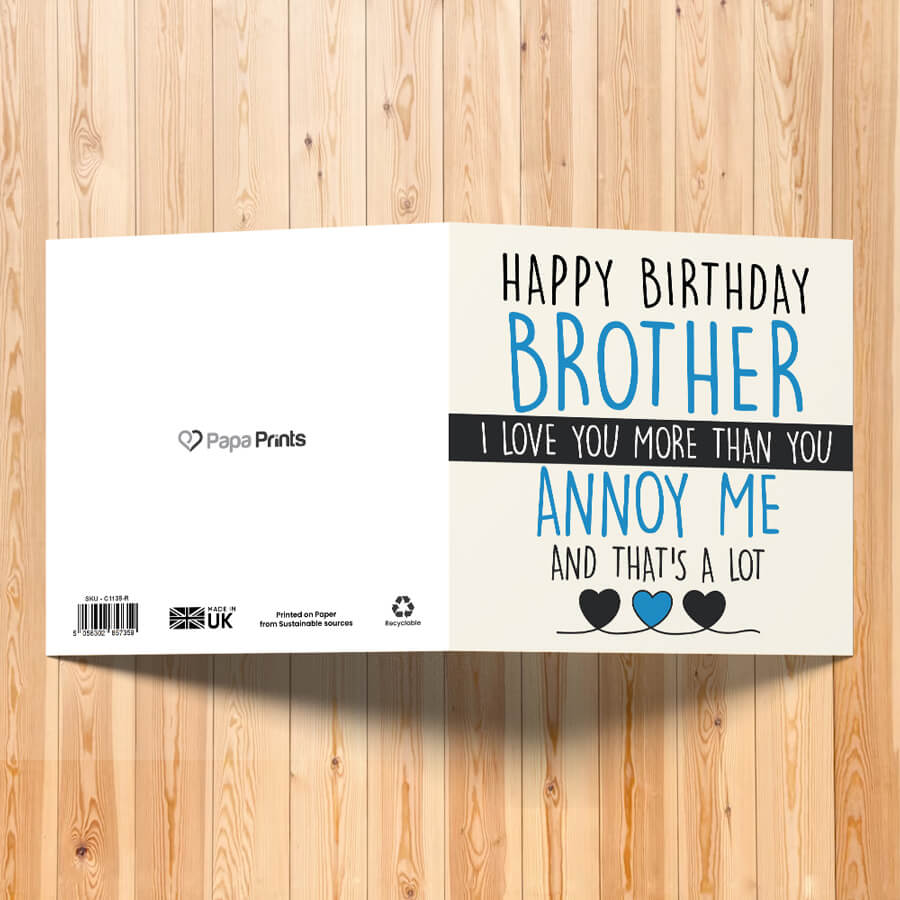 Show Your Love: Funny Brother Birthday Card