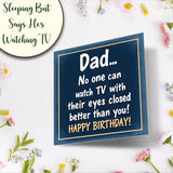 Humorous dad birthday card UK design with funny printed message