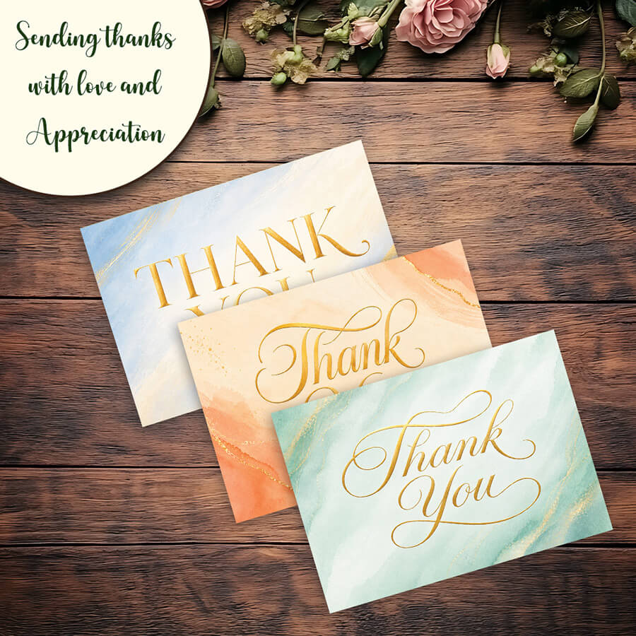 pack of thank you cards with envelopes
