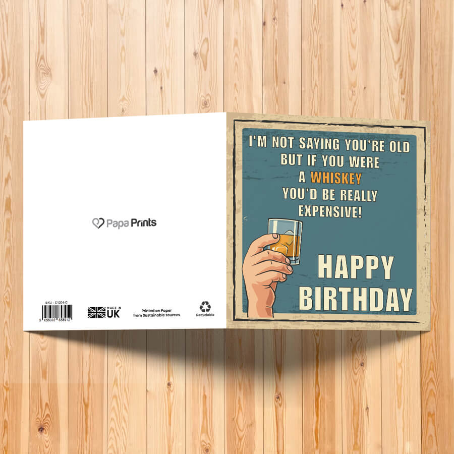 Aged Whiskey Birthday Card