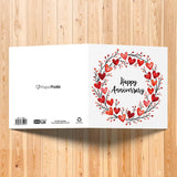 romantic red hearts anniversary card UK
