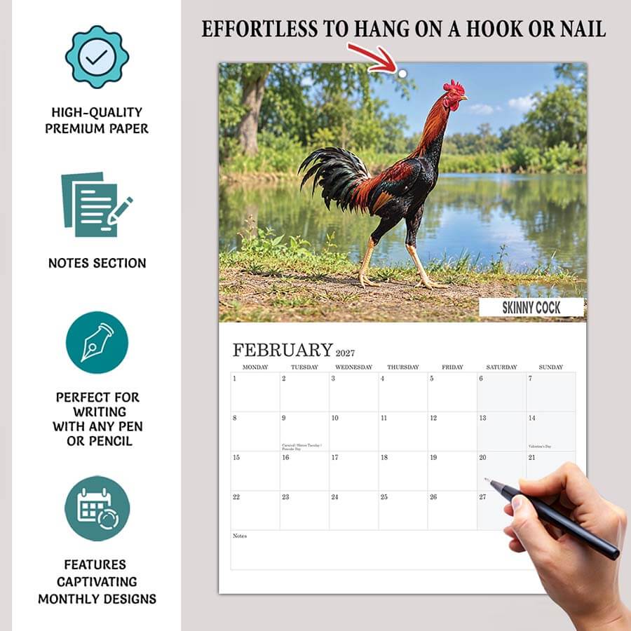 Big Cocks 2027 Wall Calendar – January to December