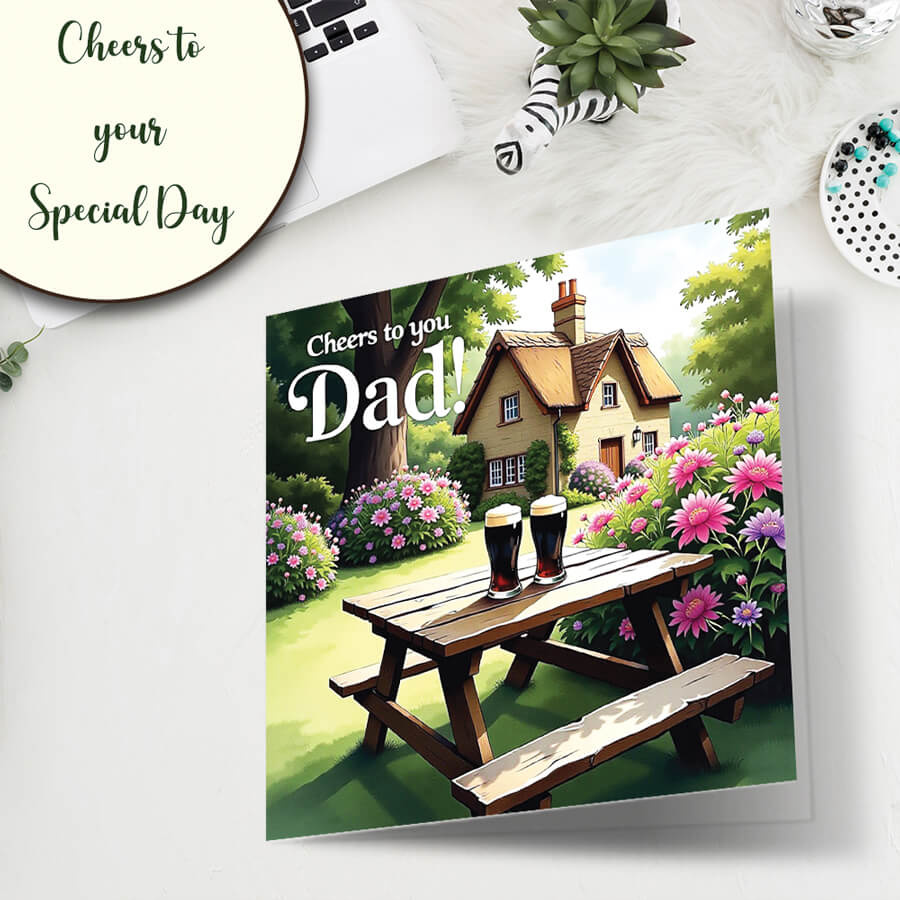 Cheers To You Dad personalised greeting card