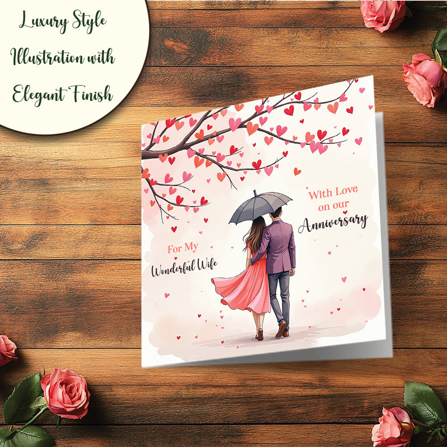 Romantic Wedding Anniversary Card for Wife