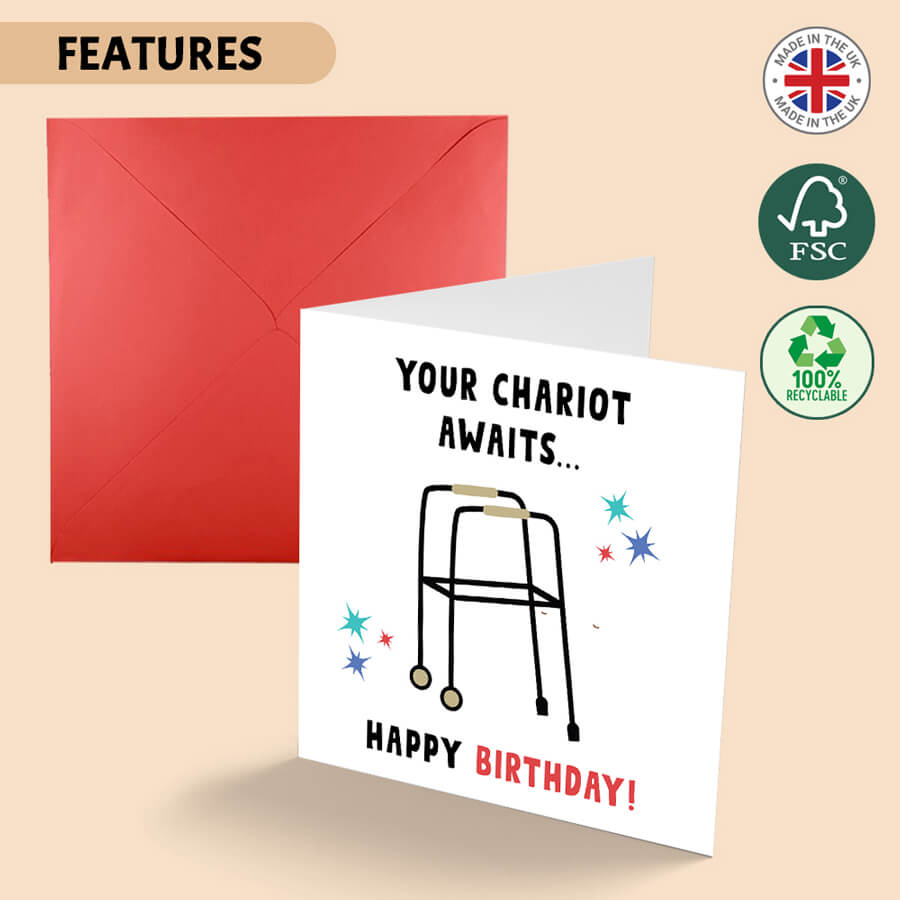Milestone Laughs: Zimmer Frame Birthday Card for Mom or Dad (50th, 60th, 70th, 80th)