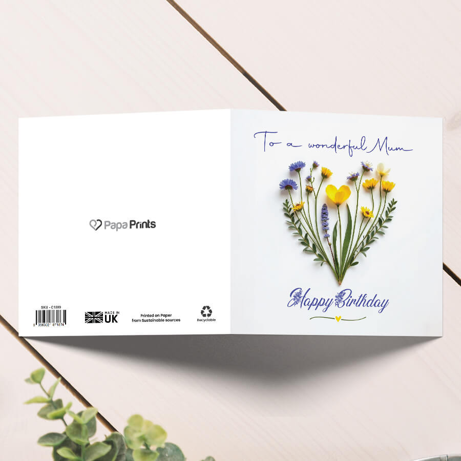 Elegant happy birthday mom card