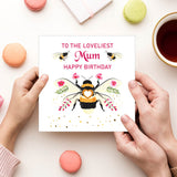 Charming Honey Bee Happy Birthday Card for Mom