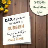 Cheeky Father’s Day card for dad with humorous quote