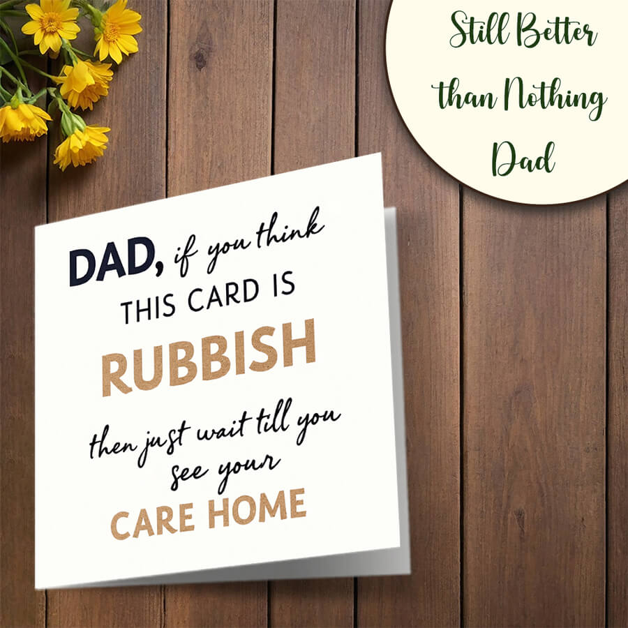 Cheeky Father’s Day card for dad with humorous quote