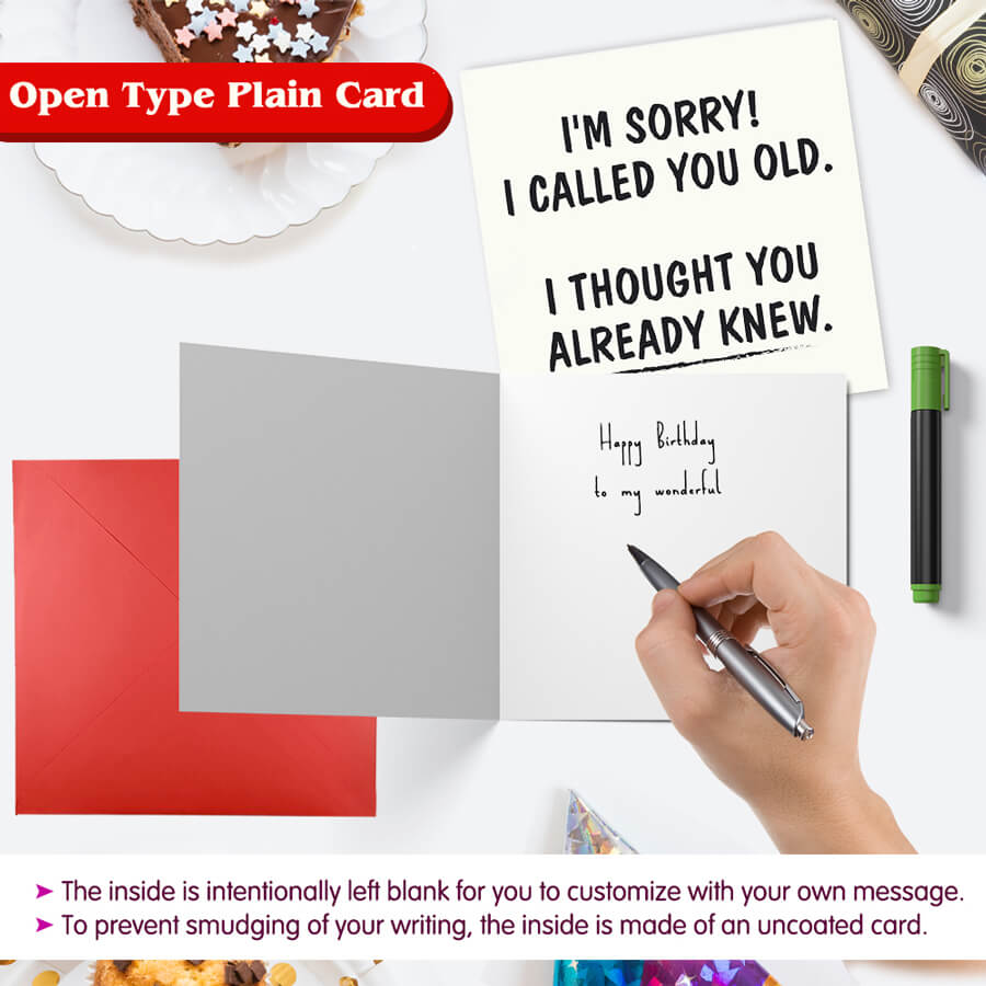 Compact and Hilarious: Sorry I Called You Old Birthday Card