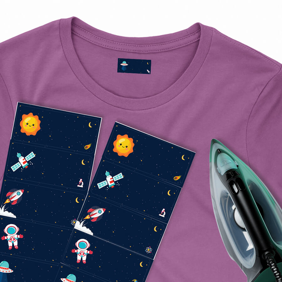 Iron-on labels for craft projects