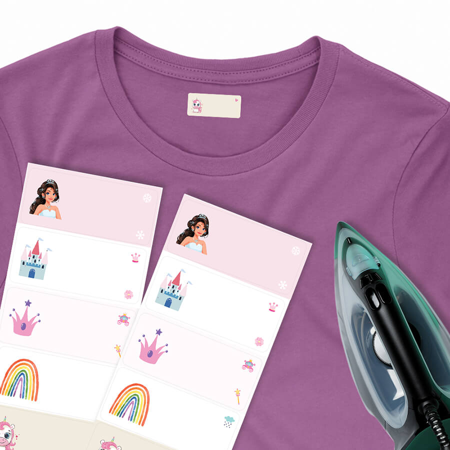 Machine-washable iron-on labels