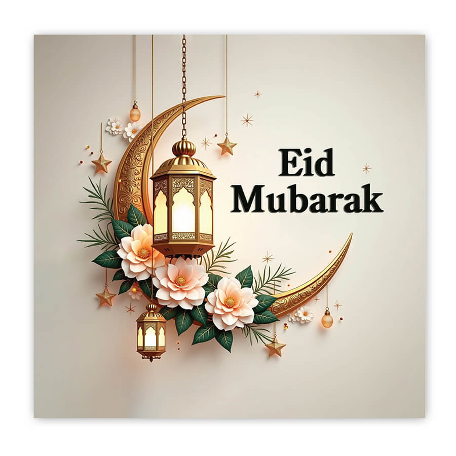 Eid wishing card with envelope