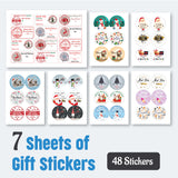 Festive Free Gift Labels for Christmas - 48 Stickers