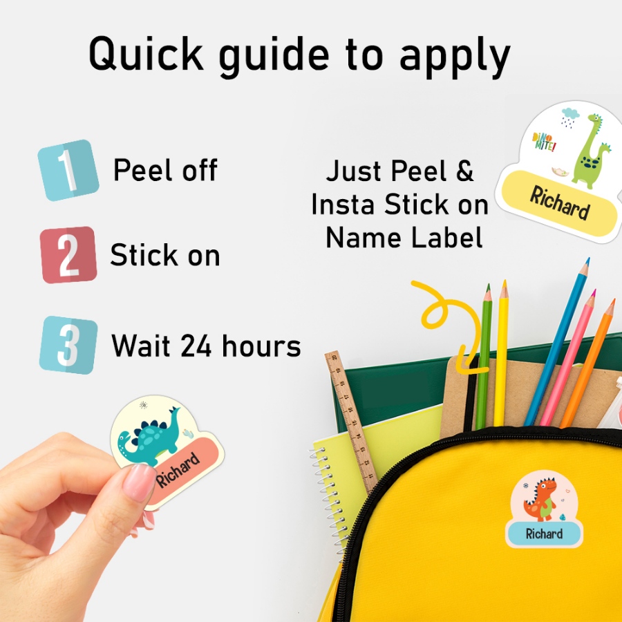 Easy-Apply Stick-On Clothing Labels for Kids