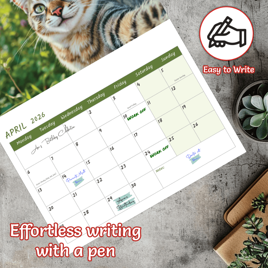 Premium quality animal selfies wall calendar 2026 UK