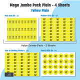 Jumbo Name Labels Pack - Plain Colours