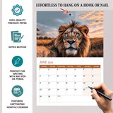 Funny animal selfies calendar 2026 with large date boxes for notes