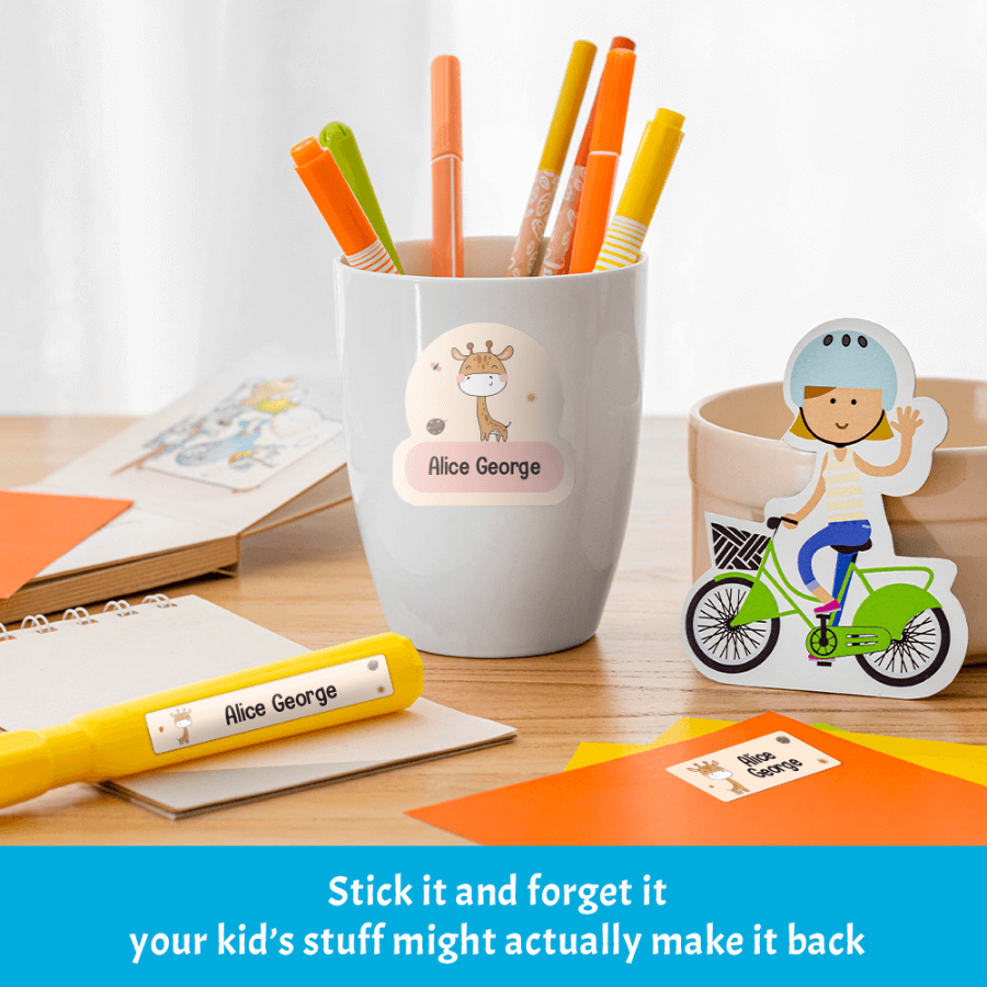 Personalized stick-on name tags