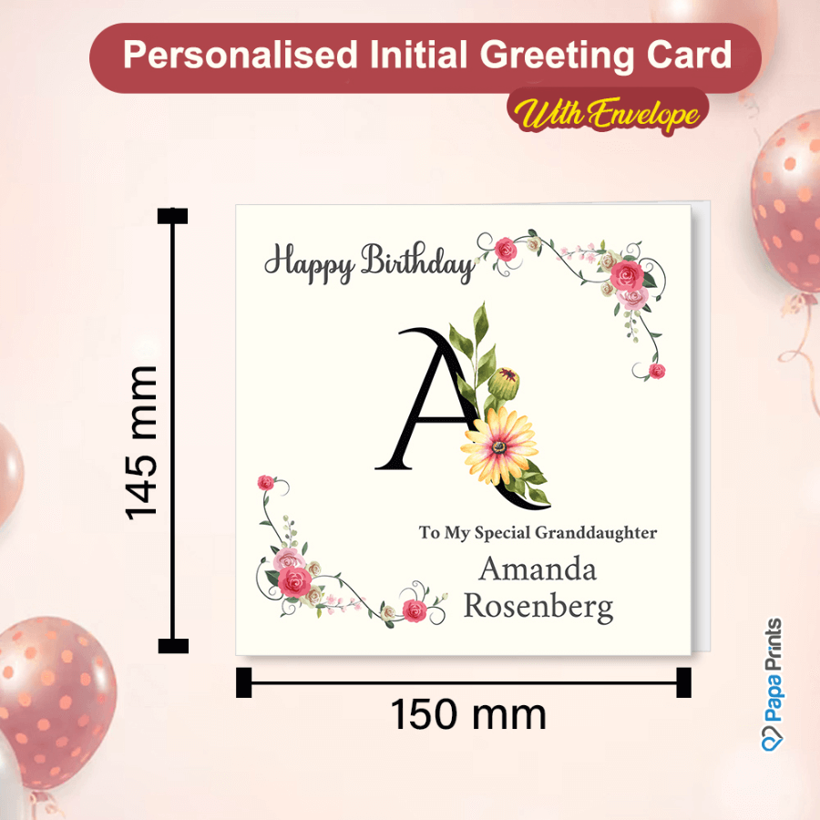 Personalised Initial Birthday Card